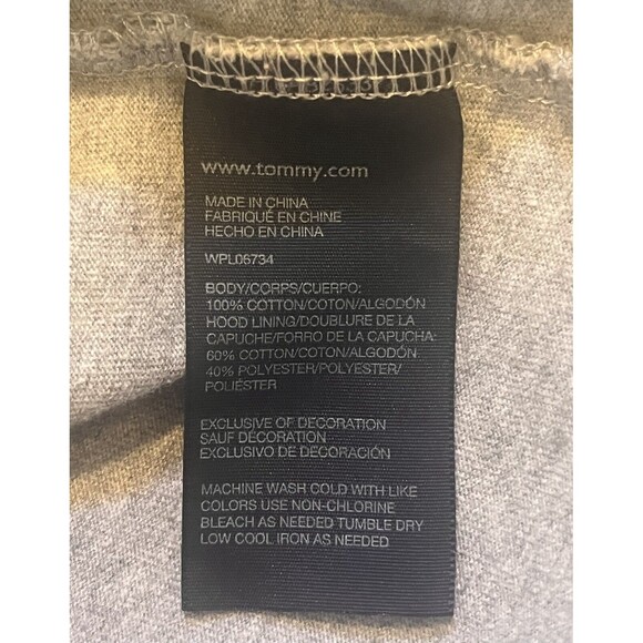 Tommy Hilfiger Color Block Lightweight Hoodie Kids XL Gray Y2K Nautical Academia - Picture 4 of 6